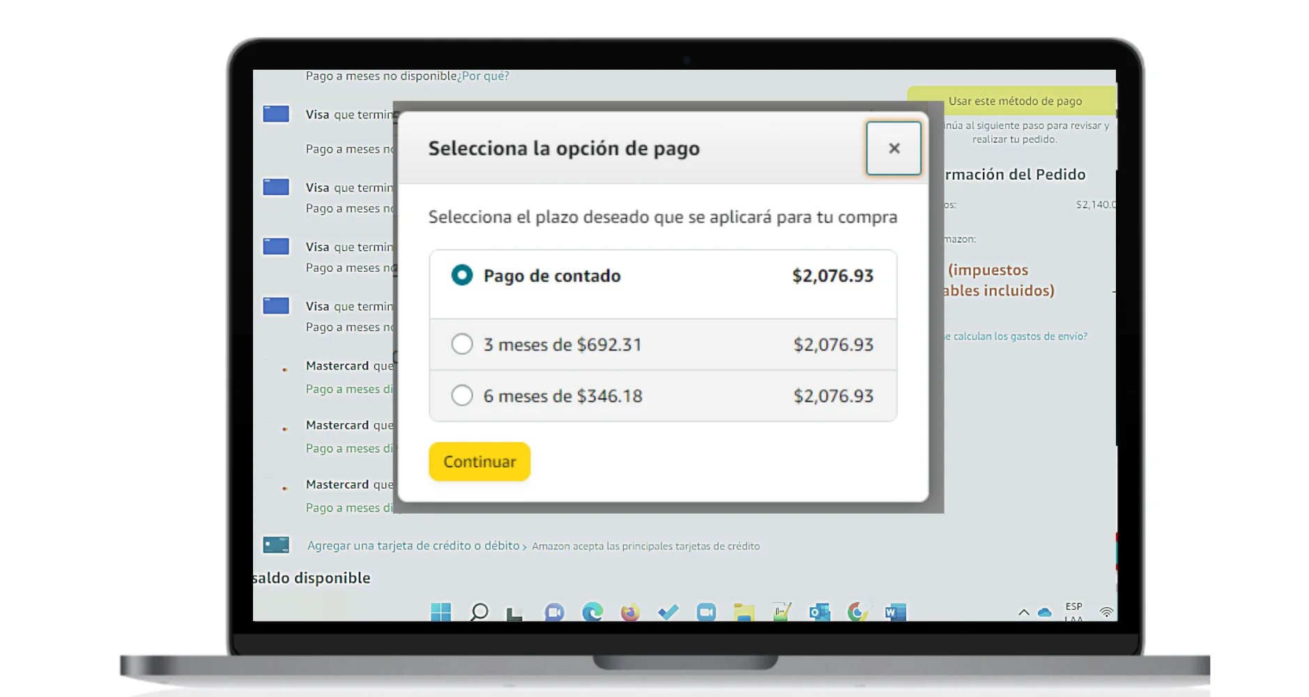 Meses sin cheap interes amazon